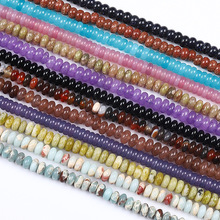 4*2蓝砂石金砂石隔珠红点玛瑙桃红玉髓隔片合成草莓晶算盘珠垫片