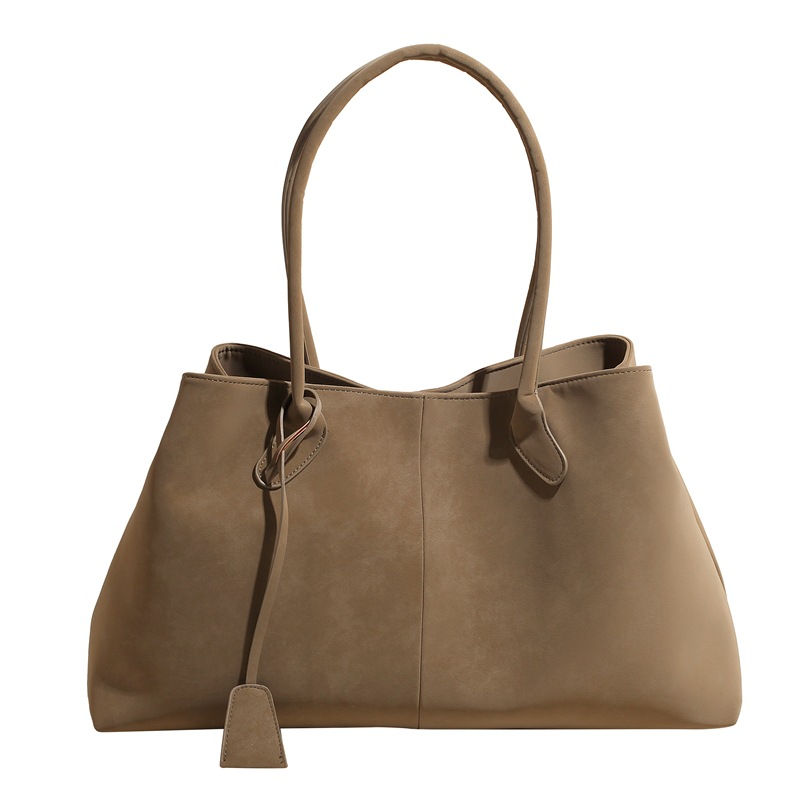 Cross-Border Retro Women's Suede Matte Tote Bag, Large Capacity Shoulder Bag For Work And Commuting, High-End Underarm Bag - Thumbnail 8