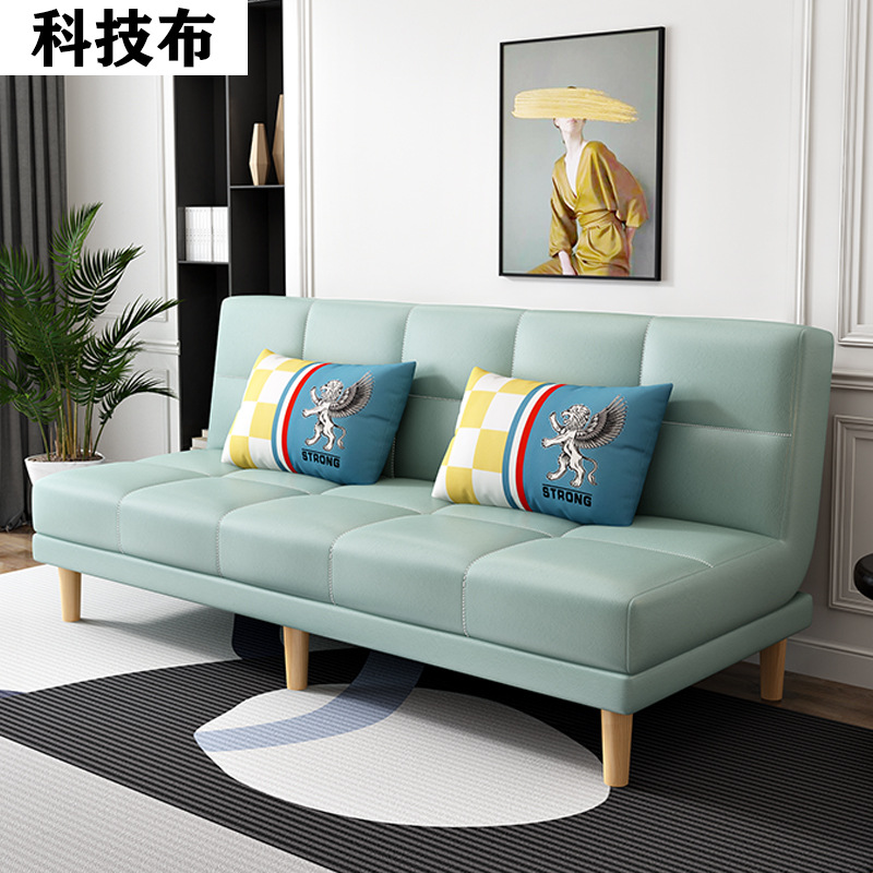Fábrica directa sofá de piel de gato garra sala de estar pequeña casa de alquiler tienda de ropa doble plegable multifuncional dos