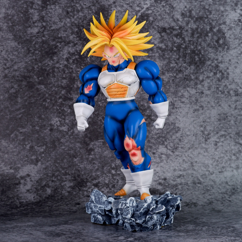 Dragon Ball Battle Damage Edition Cosmic Suit White Hole Big Muscle Trunks Hand-made Model Decoration Statue