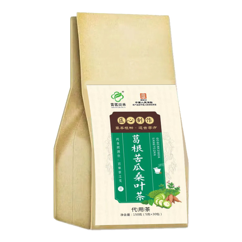 葛根のニガウリの桑の葉のお茶の組み合わせの花の草のお茶の決明子の蓮の葉の袋はお茶の源の工場を浸してニガウリのお茶を卸売りします。