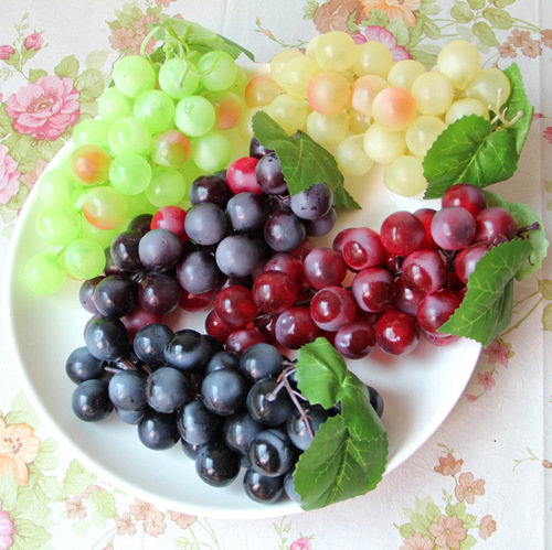 Highly simulated fruit with frost fake grapes 36 large round grape bunches feel plastic shooting props home decorations
