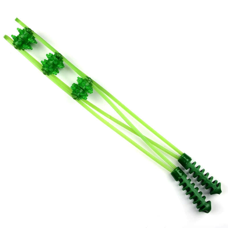 Back massage roller bar, 50 cm, multi-wheel 2–6 rows, green/yellow/blue