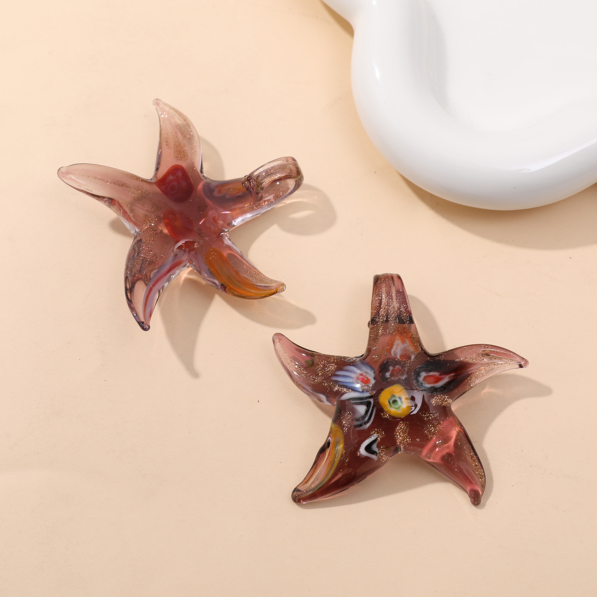 1g Weight Pendant Jewelry Making Type Charms, Earrings, Necklace Classification 1 Piece Quantity glass Material Starfish, Ocean Pattern All Seasons Season Marine Style Style 1 Piece Glass Starfish Ocean Pendant Charms Earrings Necklace 7