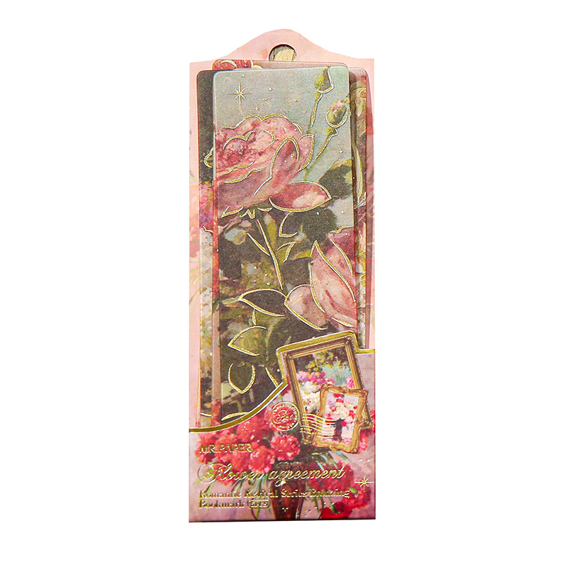 Mr. Paper bronceado PVC marcador renacimiento romántico valor alto ins flor lectura marca tarjeta lectura marcador