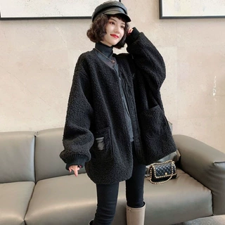 羊羔毛外套女秋冬装2026新款韩版宽松显瘦欧货大码保暖羊羔绒大衣