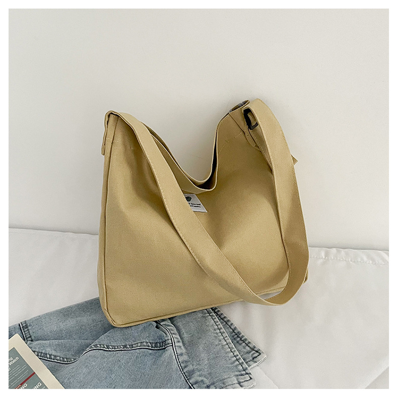 Large-capacity, fashionable and simple canvas bag, 2025 new style, casual and artistic shopping bag, versatile, shoulder crossbody bag undefined