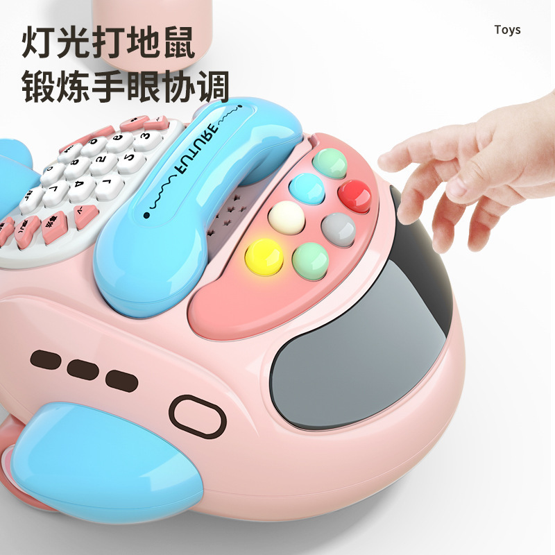 新しい電話ストーリーマシン子供用多機能バイリンガル飛行機投影ベビー携帯電話教育赤ちゃんのおもちゃ 3 歳|undefined