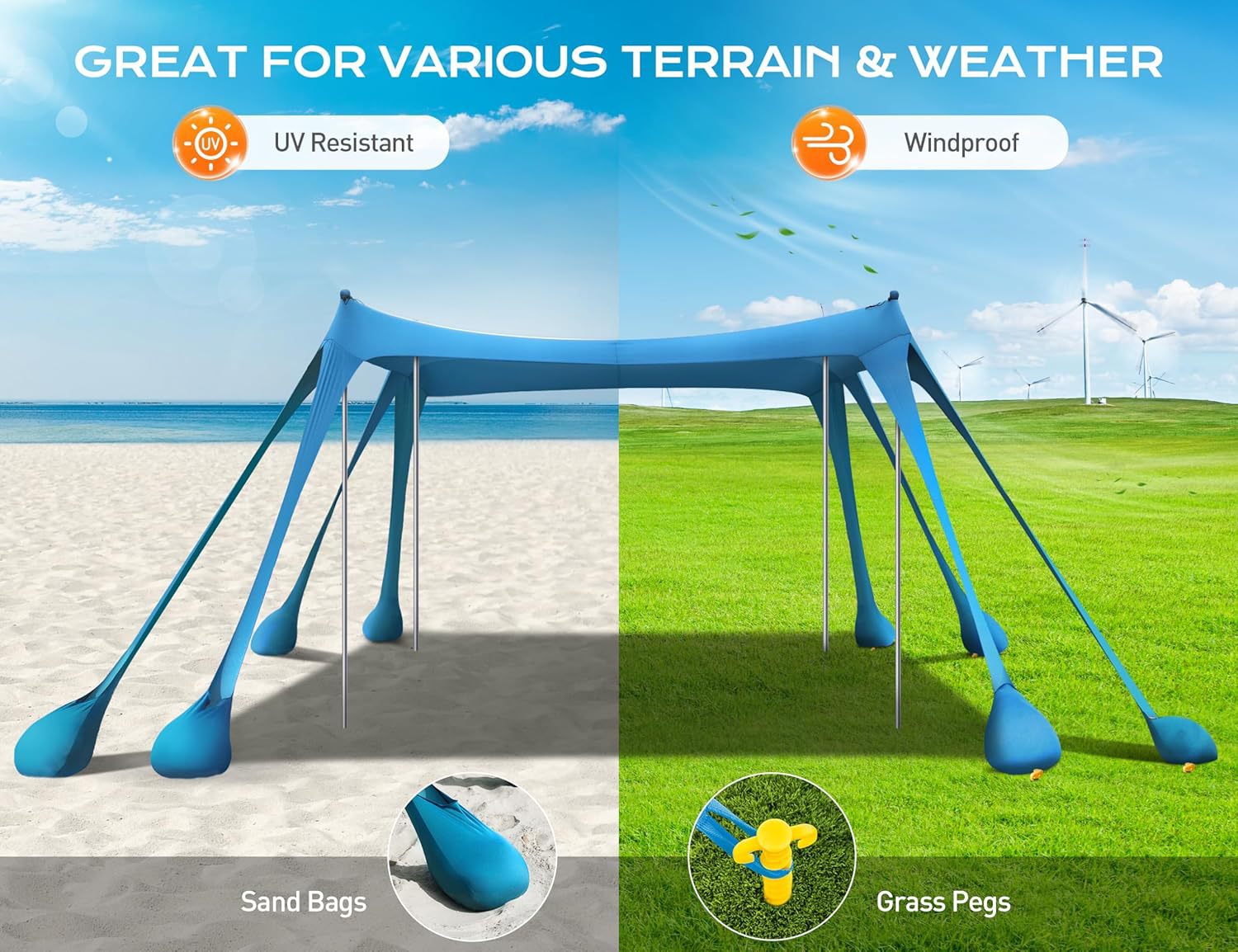 Lycra Canopy Outdoor Portable Octagonal Beach Tent Amazon Best-Selling Anti-Uv One-Piece Sunshade Canopy