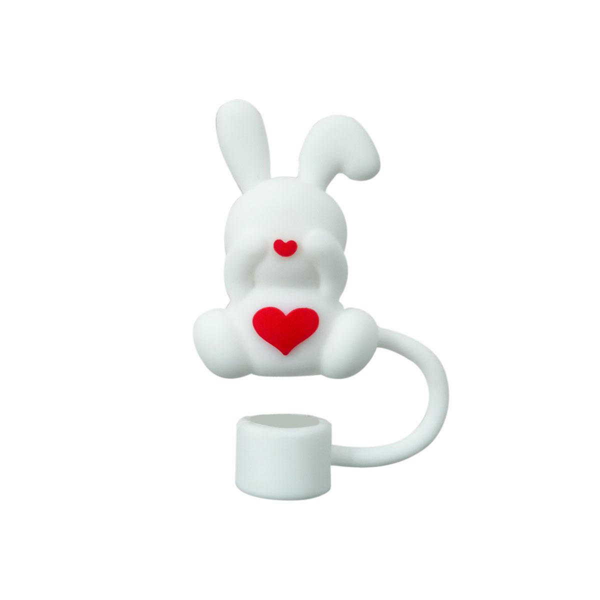 흰색 하트 토끼