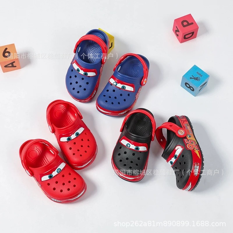 Croc Shoes, Flashing Children's Shoes, Mcqueen Car Lights, Large Size Boys' and Girls' Shoes, Sandals, Garden Shoes, Non-Slip Beach Shoes