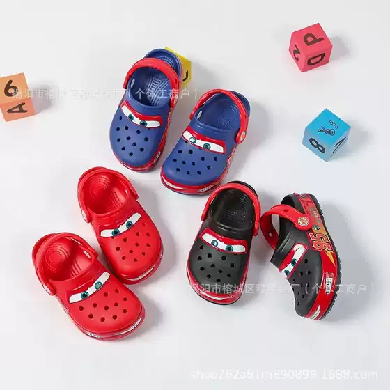 Croc Shoes, Flashing Children's Shoes, Mcqueen Car Lights, Large Size Boys' and Girls' Shoes, Sandals, Garden Shoes, Non-Slip Beach Shoes