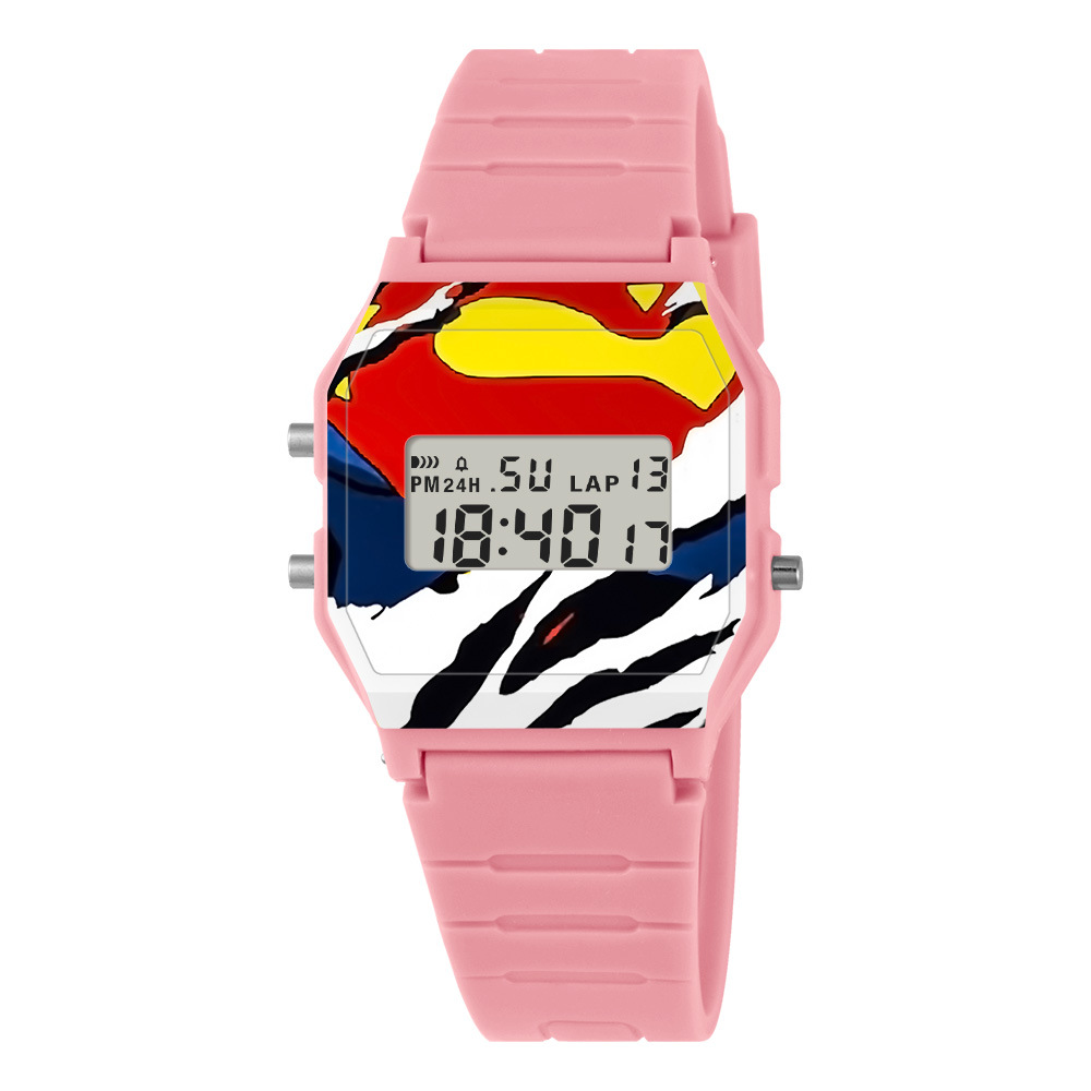 Tendencia de relojes electrónicos para hombres y mujeres relojes electrónicos de dibujos animados adolescentes estudiantes de secundaria y secundaria al por mayor relojes electrónicos de luz nocturna