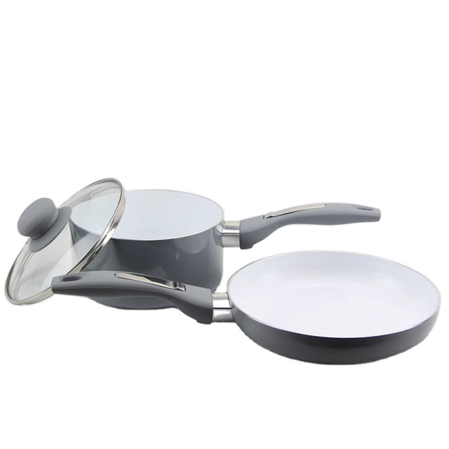 Yipinhong multifuncional de aluminio de doble fondo antiadherente sartén olla de sopa de leche engrosada olla de regalo traje de comercio exterior