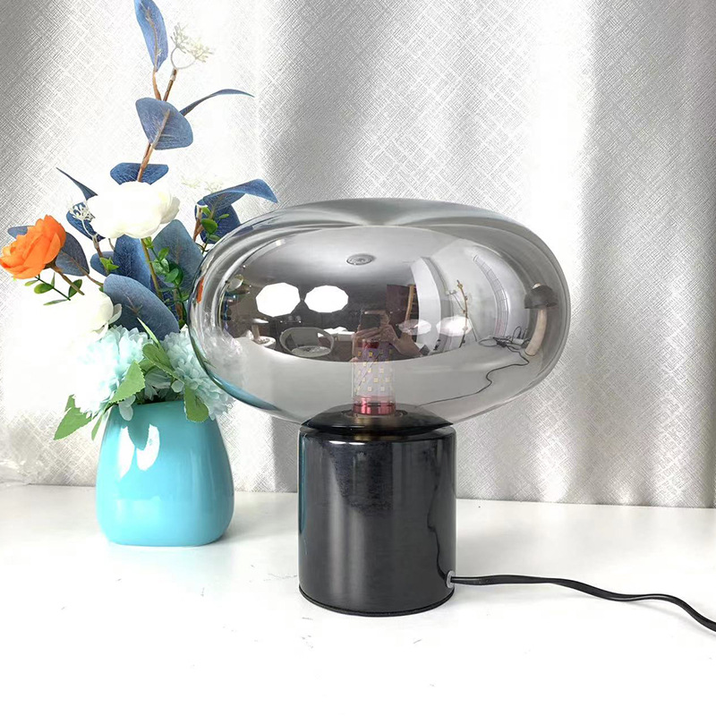 Lámpara de escritorio de mármol moderna nórdica lujosa decoración hotelera de lujo ambiente lámpara de dormitorio simple cama de aire faro image 3