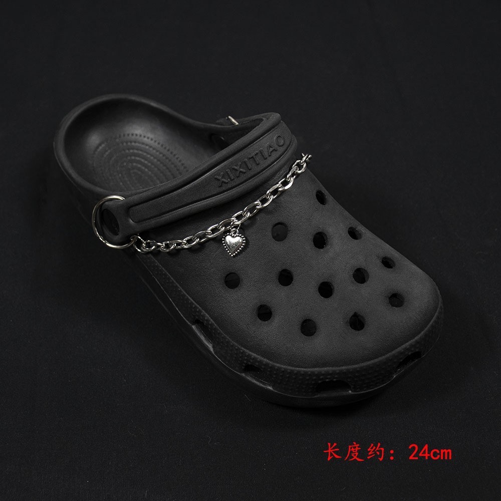 Zapatos, calzado deportivo, accesorios, punk, viento oscuro, zapatos con agujeros, hebilla, uñas de sauce, espinas, cadena de zapatos de metal hip-hop europea y americana