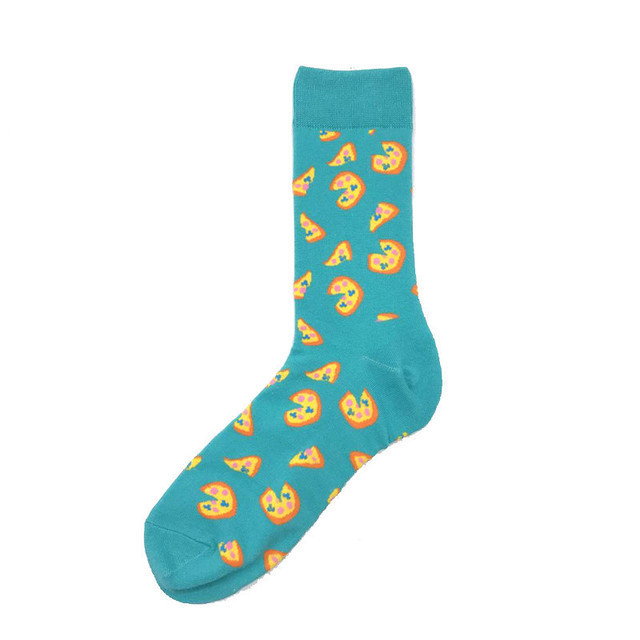 Funny Men's Socks Casual Breathable Combed Cotton Happy Socks Novelty Socks Fashion Harajuku Fish Pizza Print Funny Men's Socks Casual Breathable Combed Cotton Happy Socks Novelty Socks Fashion Harajuku Fish Pizza Print