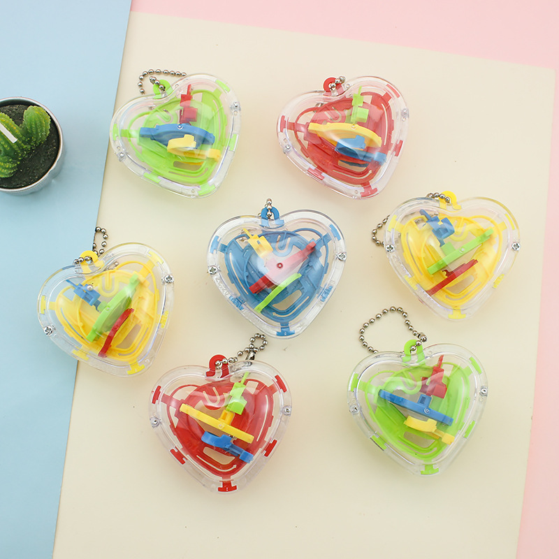 Puzzle amor en forma de corazón bola laberinto tridimensional 50 cerrado con llaveras bola laberinto bola bola bola creativa regalos pequeños juguetes al por mayor image 3