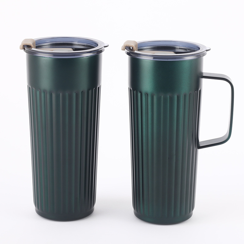 Nueva ventosa de vacío con mango 304 de acero inoxidable simple taza de oficina taza de negocios con tapa de taza de café al por mayor