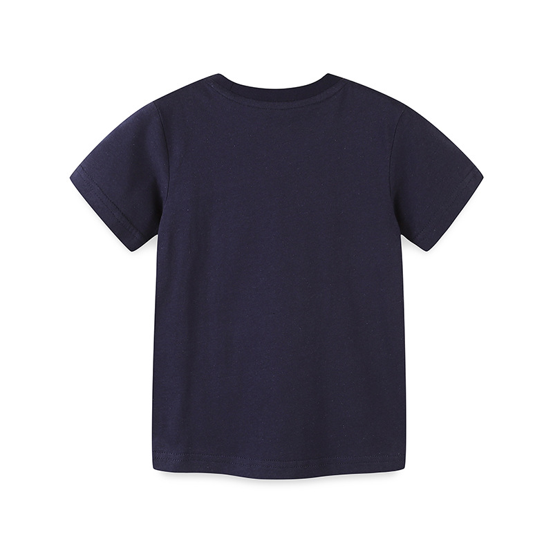 Camiseta de manga corta para niños de verano de estilo europeo y americano para niños dinosaurio de dibujos animados impreso casual Top bebé camisa de fondo de algodón