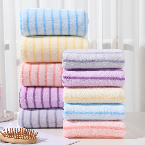New Quality Narrow Strip Towel Set, Coral Fleece Beach Towel, Absorbent Home Daily Gift Welfare