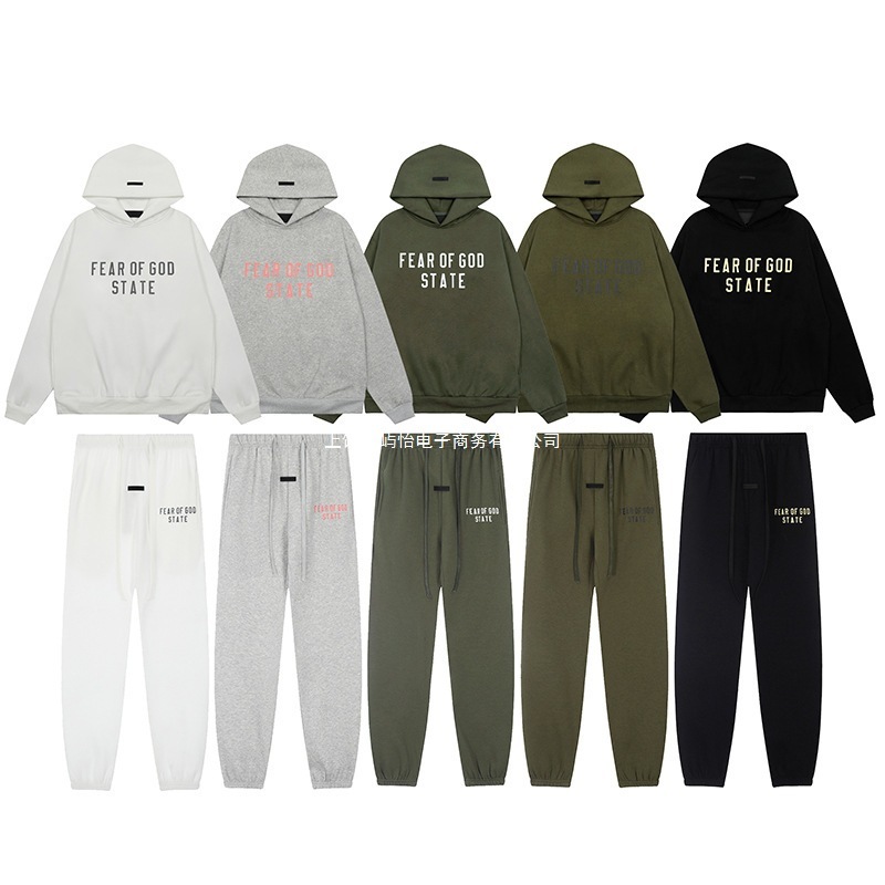 Fear of God Multi-Thread Essentials Trendyy New Chest Logo Laminated Hooded Sweatshirt Fog
