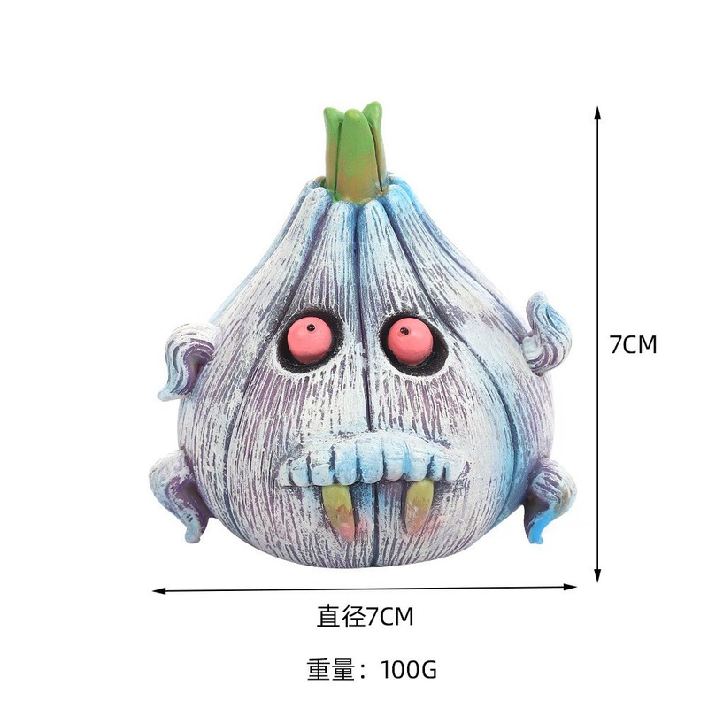 越境創意個性樹脂かわいい幽霊帽子家庭玄関デスクトップ装飾吸血鬼ニンニク置物|undefined