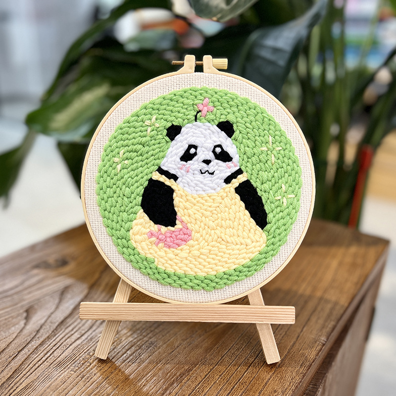 Lindo de dibujos animados poke bordado animal colgando pintura lu bordado hecho a mano material de bricolaje paquete sala de estar habitación de los niños colgando pintura frotando música