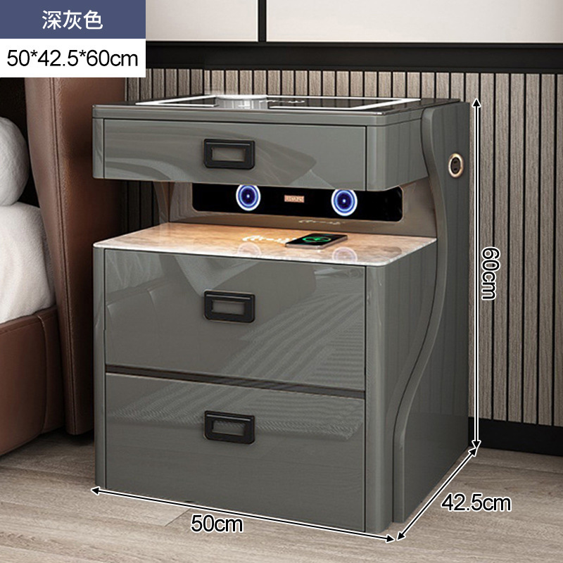 Seguridad mesita de noche integrado moderno minimalista dormitorio inteligente lujo Rock placa armario hogar con cerradura