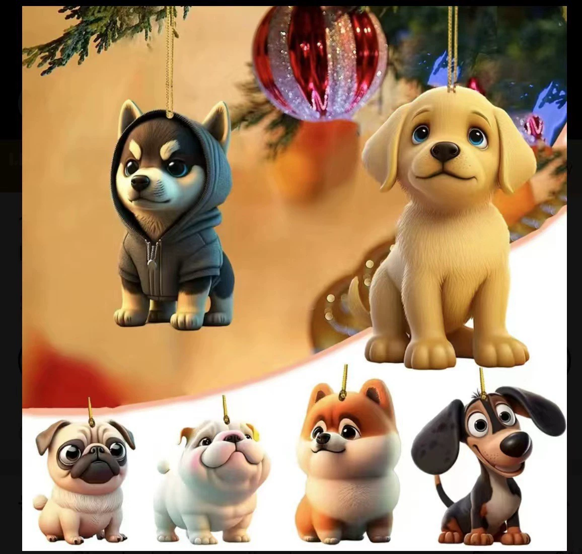2023 новые рождественские милые собаки серии рождественских елок украшения автомобиля акрилные подвески