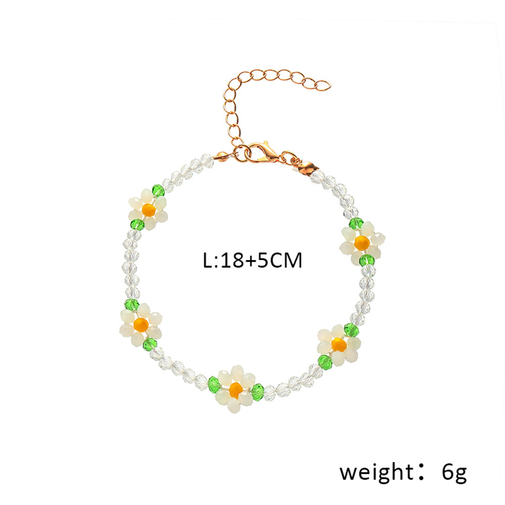 Fashion Flower Alloy Beaded Necklace