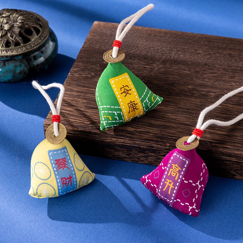 Dragon Boat Festival bolsita hecha a mano DIY zongzi material paquete ajenjo repelente de mosquitos a prueba de insectos coche dormitorio bolso bolsita borla