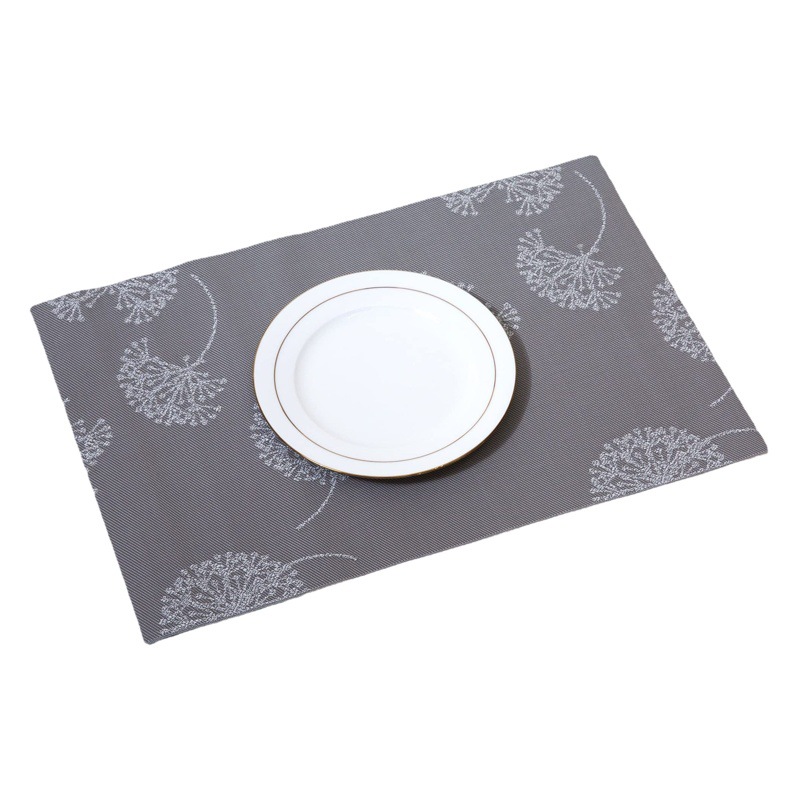 Nuevo estilo moderno simple jacquard estera de mesa de comedor tela PVC impermeable a prueba de aceite de aislamiento estera de mesa de diente de león mantel lote