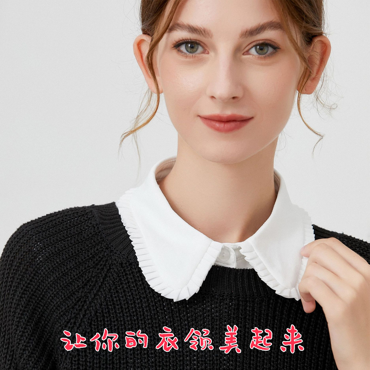 白色雪纺衬衫女士木耳边立领网纱衬衣职业很仙的上衣超仙洋气