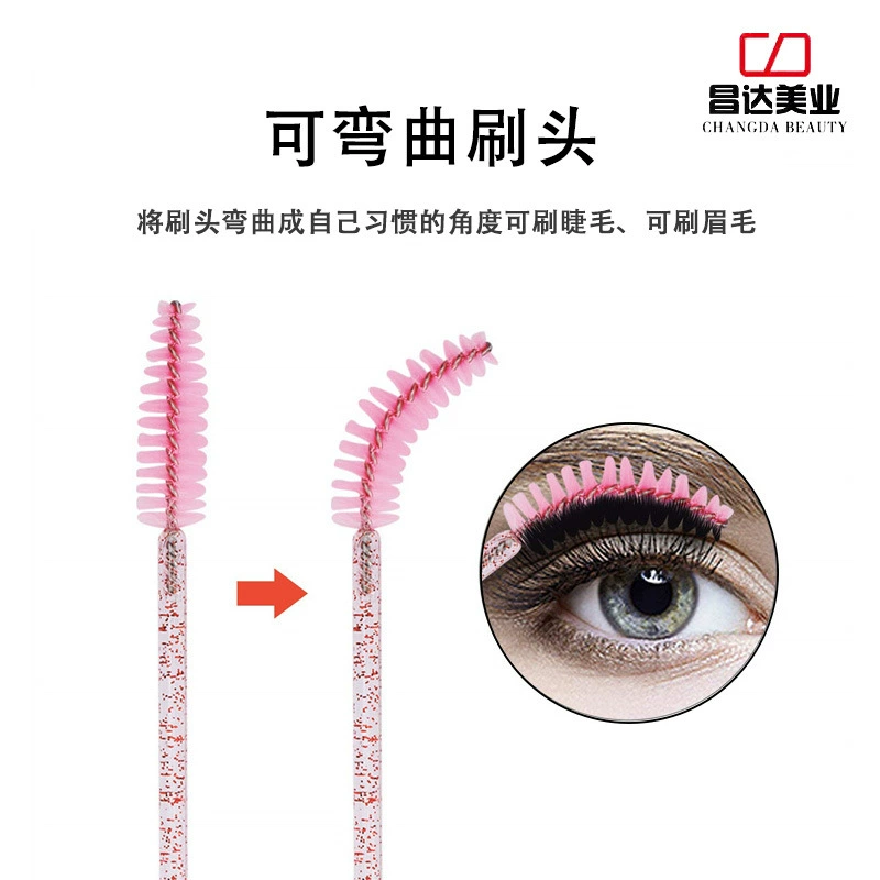 Disposable Eyelash Brushes, 50-Pack, Assorted Colors, Handheld Mascara Wands