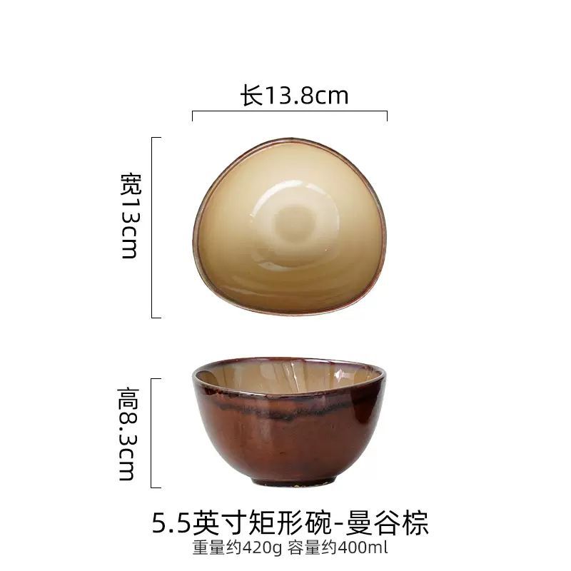 Cuencos de sopa de color europeo de color esmalte transfronterizo cuencos de arroz irregulares de cerámica cuencos de ensalada de frutas cuencos de ramen grandes