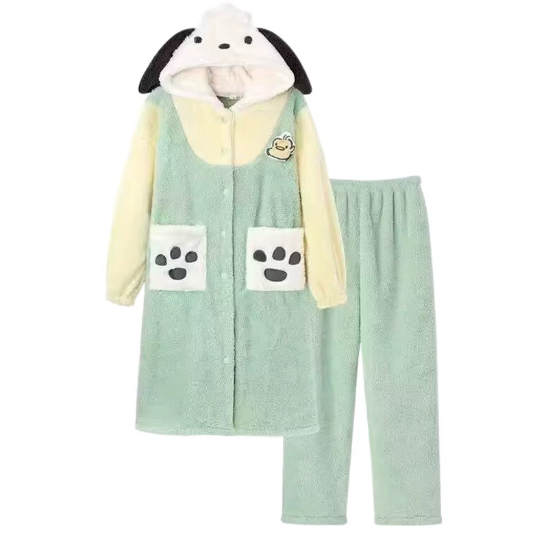 Коралловый флис Паркия собака клубничный медведь фиолетовый Дональд Дак Yugui собака клубника медведь Ночная Рубашка домашняя одежда утолщенная одежда для сна