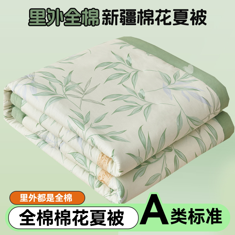Edredón de aire acondicionado lavable de algodón de clase A, núcleo de edredón de algodón de Xinjiang, edredón de algodón impreso de verano, edredón de regalo doble