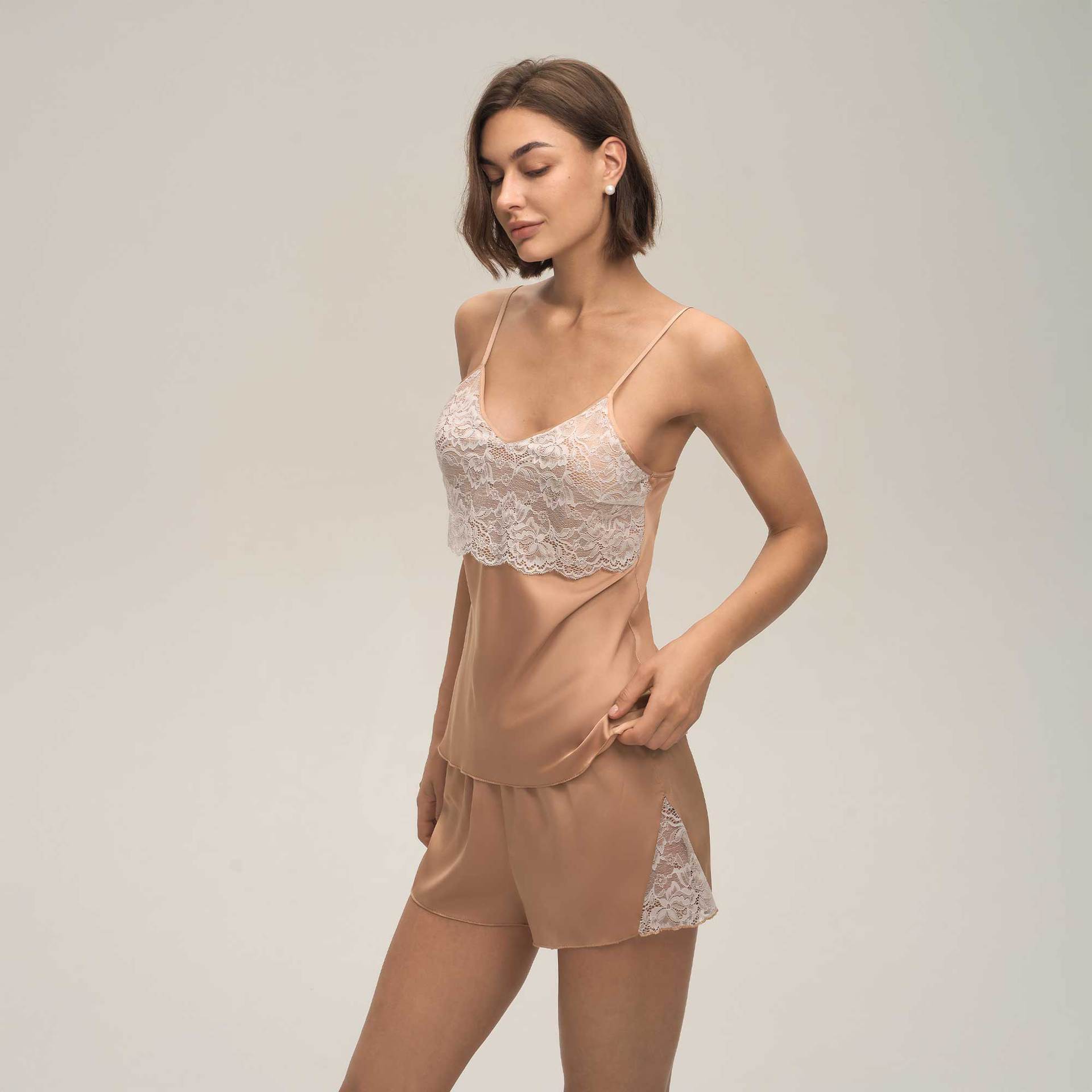 Nuevo Amazon Europa y Estados Unidos nuevos pantalones cortos de cordón de encaje transfronterizos DT3929 ropa casera para mujeres
