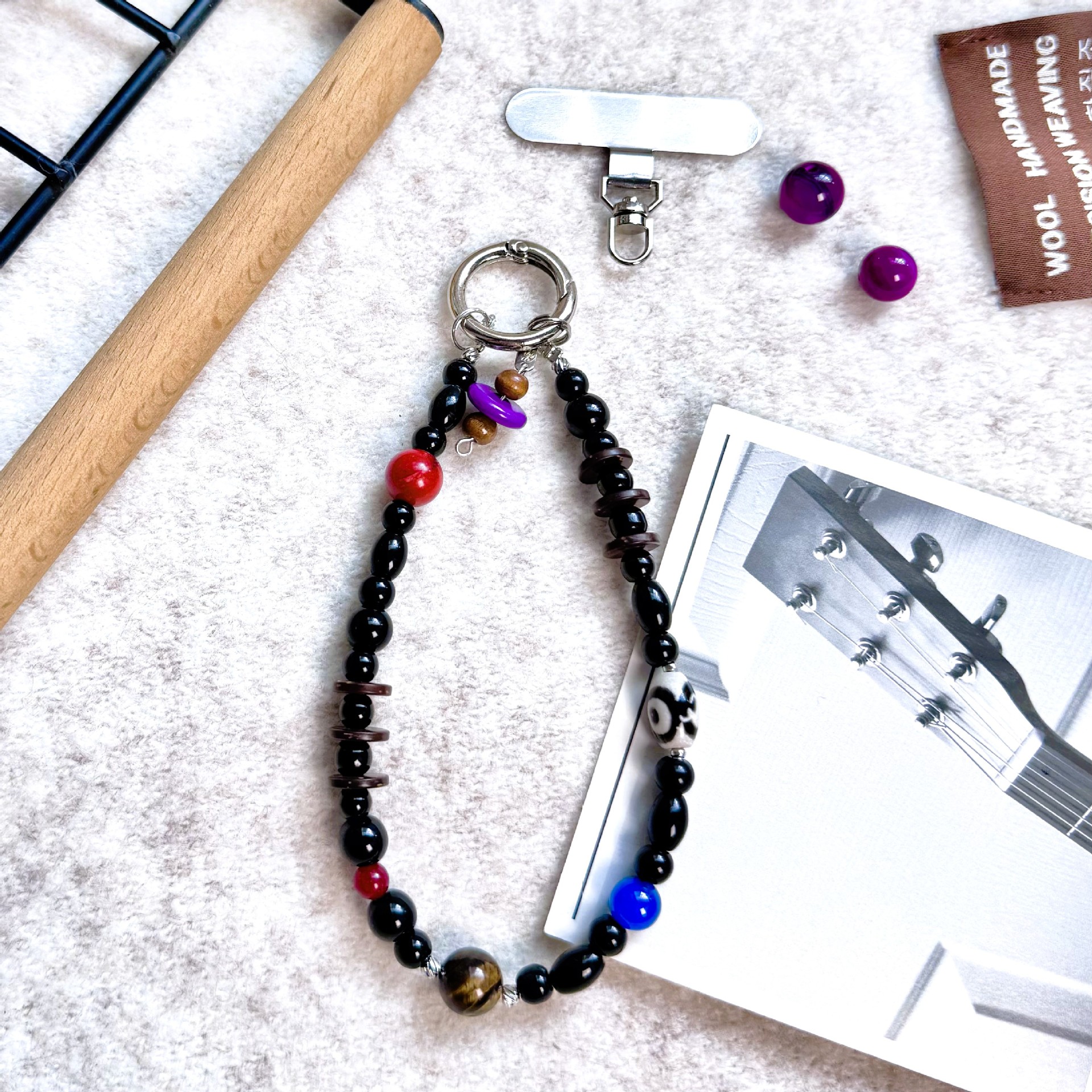 Boutique hecha a mano y de alta calidad, colgante de teléfono móvil de estilo chino, colgante de ojo de tigre, colgante de moda corto para teléfonos móviles