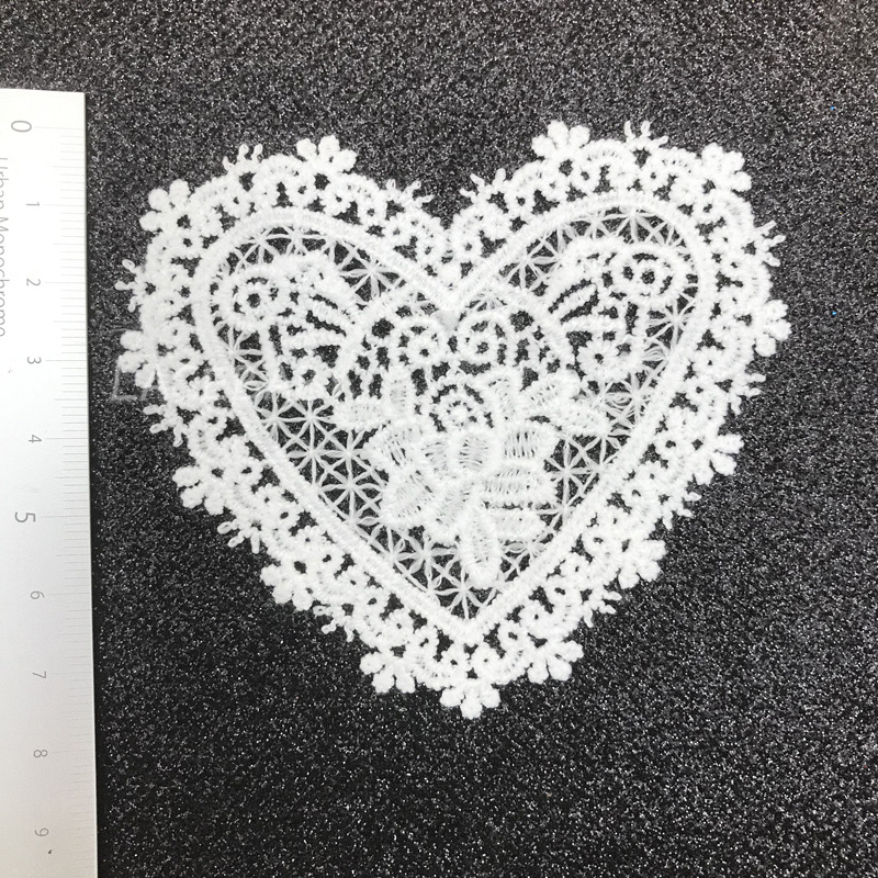 Barbie doll lace milk silk flowers, heart-shaped embroidery accessories, handmade underwear, heart lace pic 23