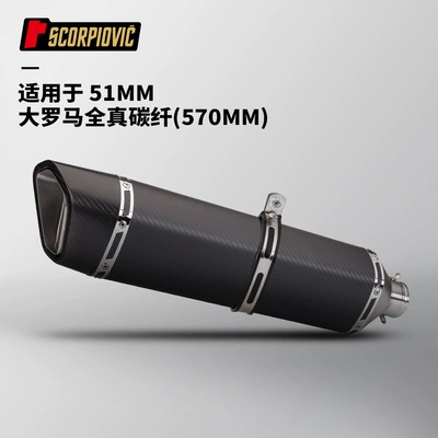 Motorcycle exhaust pipe: Section Cbr650 Mt09 Race - big-rome-full-real-carbon-fiber-570mm