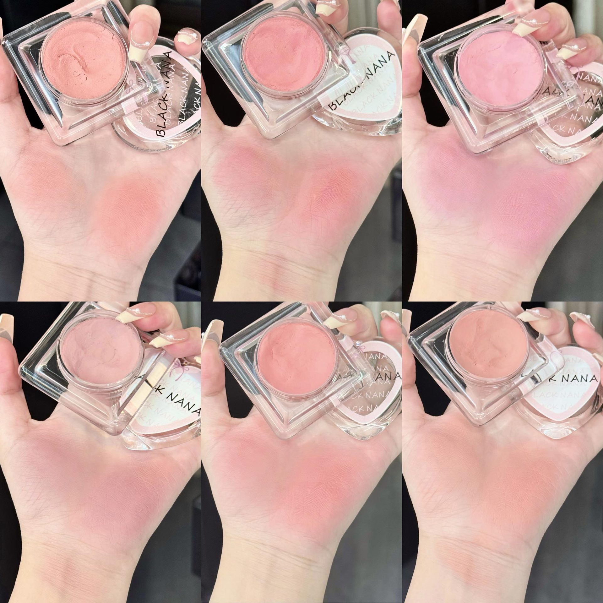 BLACK NANA Blush Low Saturation Strawberry Milk Color Melon Color Mashed Potato Eyeshadow Universal Blush Palette Wholesale undefined