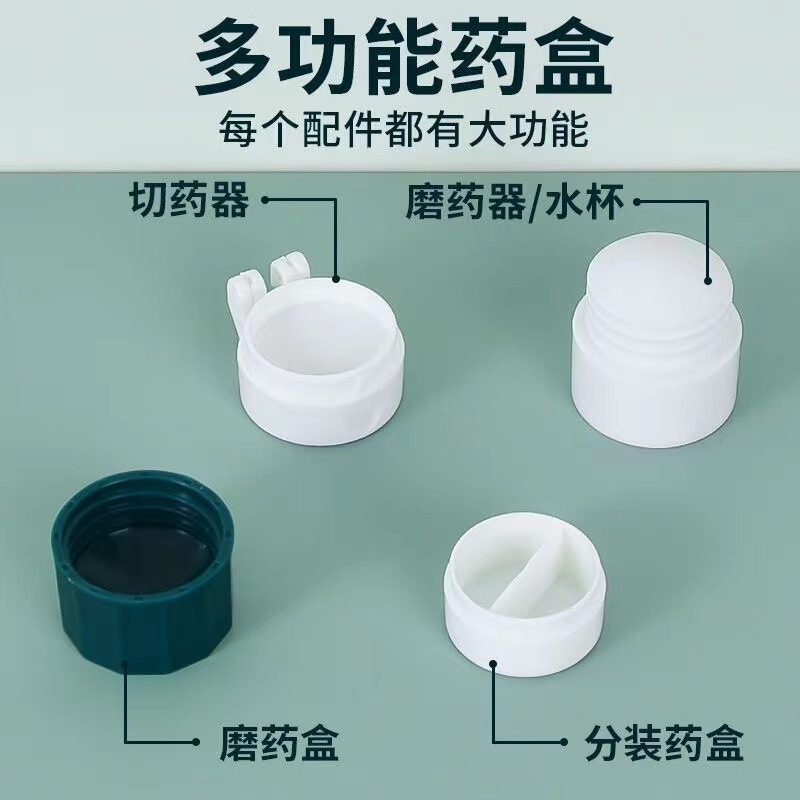 薬を切って薬を研ぐ器の薬の箱の赤ちゃんのペットの薬を切る器のドイツの家庭用の包装の携帯する新型の4合1|undefined