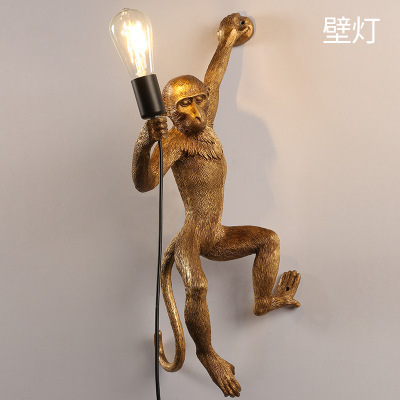 lámparas decorativas lámparas de cuerda de canapés animales lámparas de pared de resina decorativa mono tienda restaurante niños mono nórdico