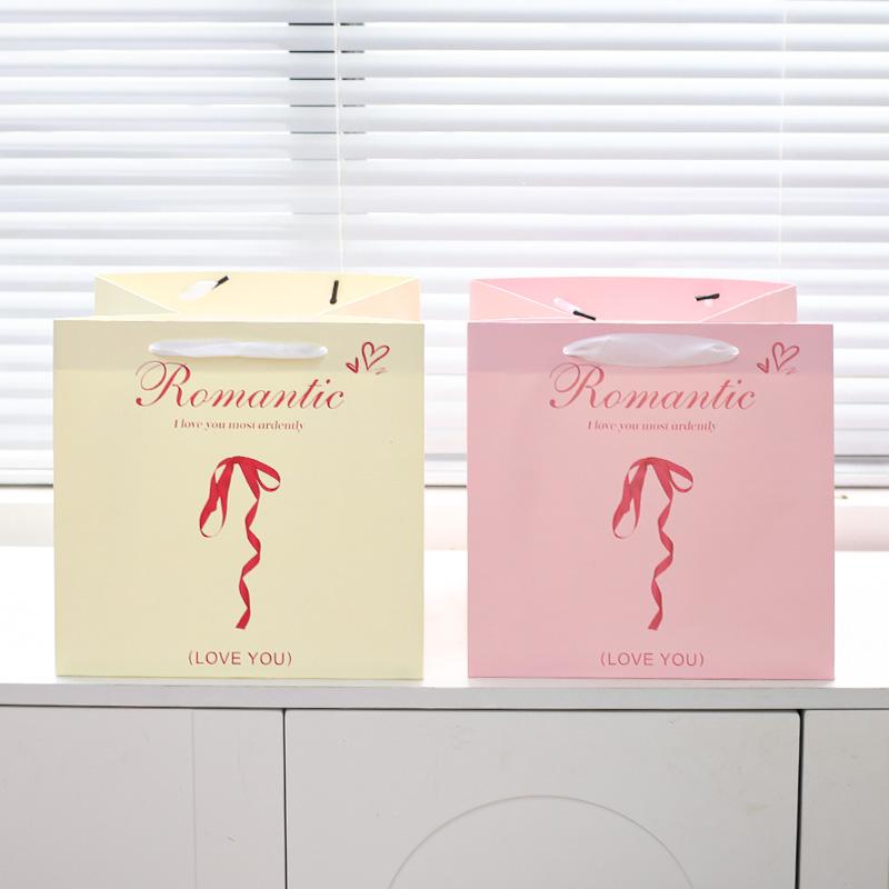 Bolsas de regalo cuadradas, bolsas de regalo de cumpleaños, bolsas de papel de embalaje de arco grande