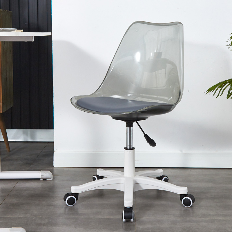 Silla giratoria de Tulip, silla giratoria de oficina, silla de ocio, silla de oficina acrílica transparente de elevación