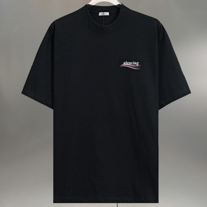 Correct Version Paris BL Home Classic Wave Coke Printed Round Neck Short Sleeve T-Shirt Loosen Version for Men and Women