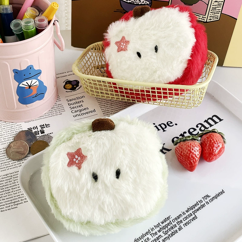 “Green Apple”, apple, cartoon wallet, organizer bag, lipstick, headphones, equipment bag, with embroidery