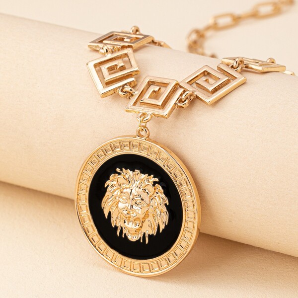 Retro necklace and earrings hip-hop style